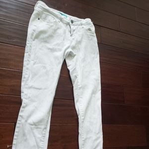 Juniors White Jeans with Frayed Hem